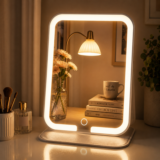 Espejo Con Luz Led 3 Modos Iluminación Maquillaje Recargable