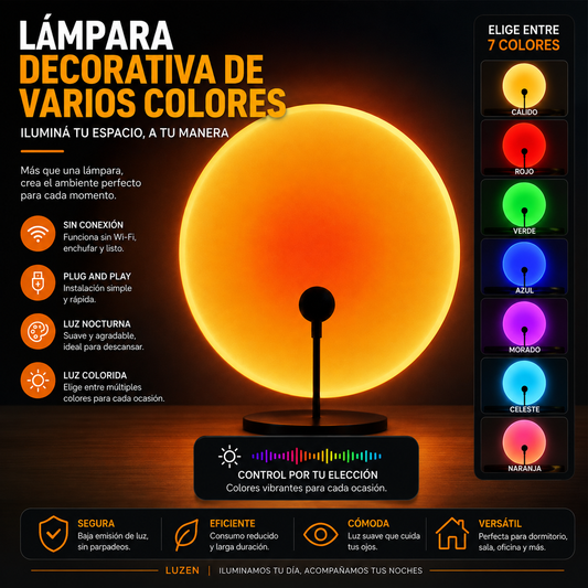 Mini Lámpara Flexible Led efecto Sunset USB